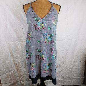 Solgee floral stripe sundress women's Size M